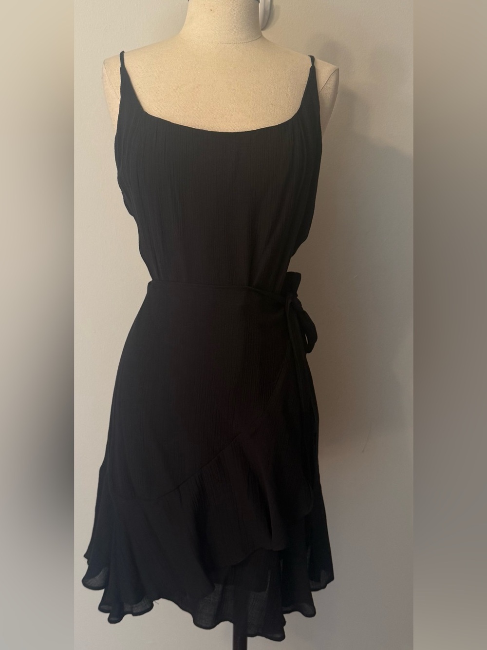 Black Wrap Midi Dress - Women